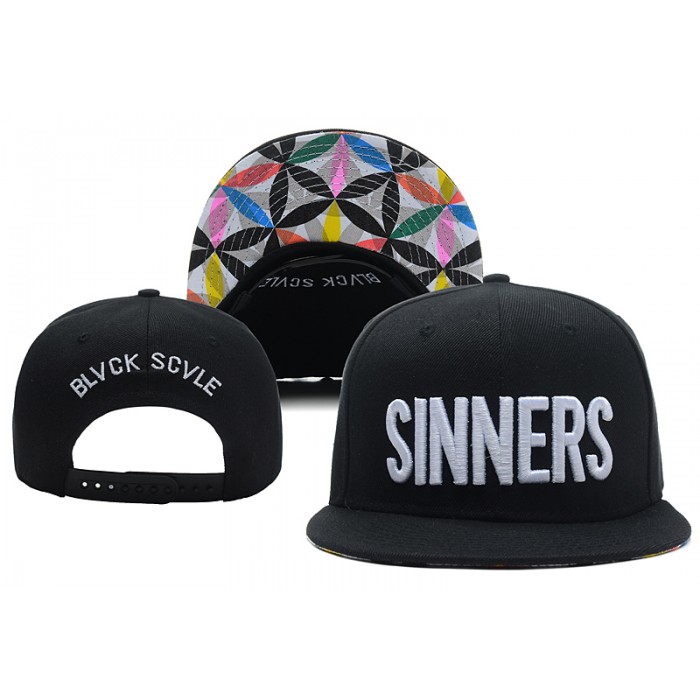 Black Scale Snapback Hat #04